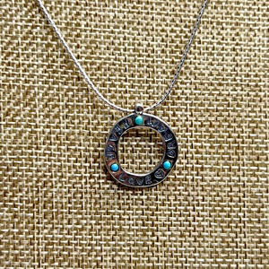 Sterling Silver 925 Bili Peace Love Dream Turquoise Charm With 16" Necklace
